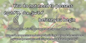 HeroPress: Building Beyond the Screen: My WordPress, Accessibility, and OZD Katalog Story – Ekranın Ötesinde Üretmek: WordPress, Erişilebilirlik ve OZD Katalog Hikâyem